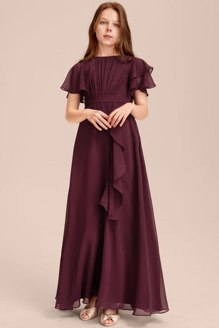 Robe Demoiselle D'Honneur Volante Prune - gallery 6