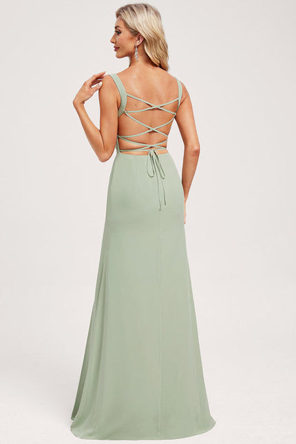 Robe Demoiselle D'Honneur Col Carré Ébène - gallery 5