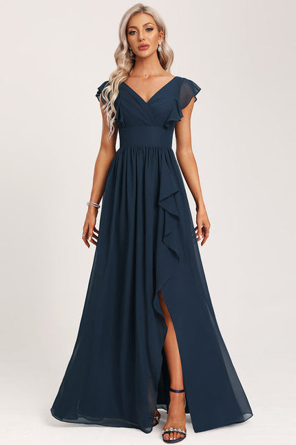 Robe Demoiselle D'Honneur À Volants Rose Pâle - gallery 6