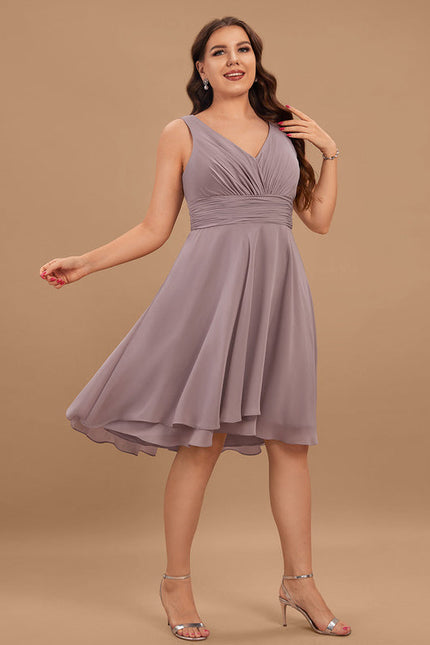 Robe Demoiselle D'Honneur Asymétrique Fluide - gallery 6