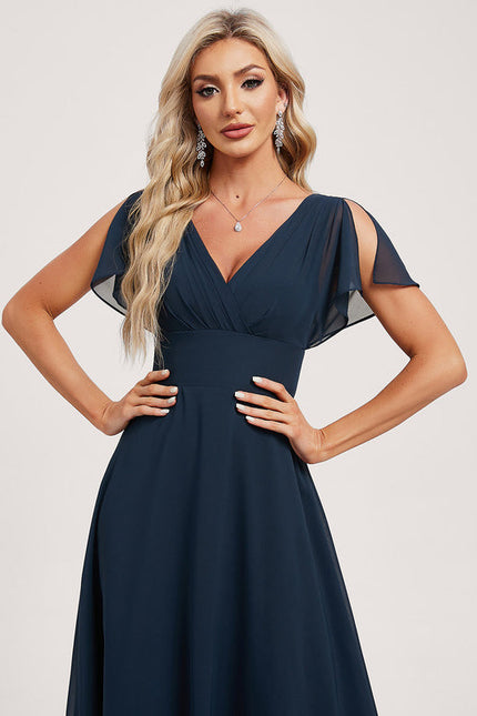 Robe Demoiselle D'Honneur Mousseline Beige - gallery 3