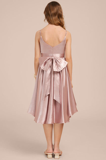 Robe Demoiselle D'Honneur Satin Rose Chic - gallery 6