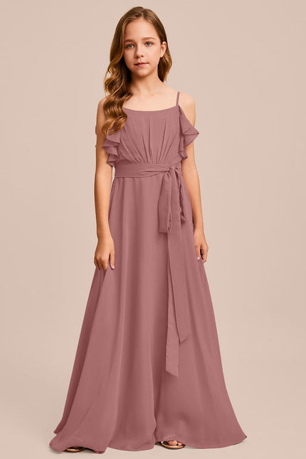 Robe Demoiselle D'Honneur Mousseline Ciel