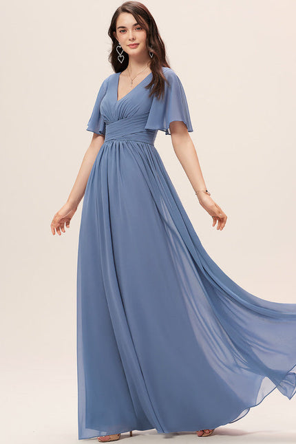 Robe Demoiselle D'Honneur À Volants Rose Pâle - gallery 2