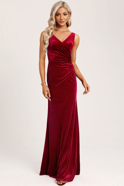 Robe Demoiselle D'Honneur Velours Rubis - gallery 3