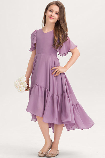 Robe Demoiselle D'Honneur Ailée Vert Pastel - gallery 1