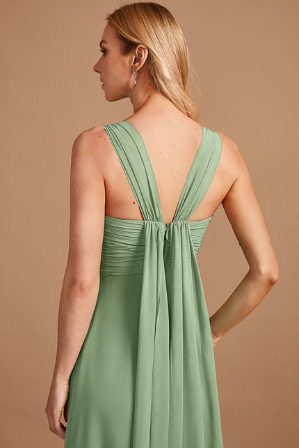 Robe Demoiselle D'Honneur À Volants Rose Pâle - gallery 7