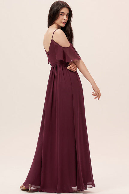 Robe Demoiselle D'Honneur À Volants Rose Pâle - gallery 3