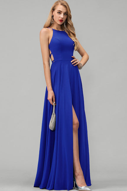 Robe Demoiselle D'Honneur Longue Beige Élégante - gallery 4