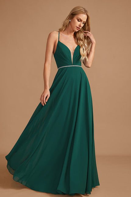 Robe Demoiselle D'Honneur Satin Émeraude