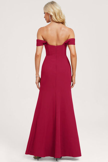 Robe Demoiselle D'Honneur Bordeaux Élégante - gallery 4