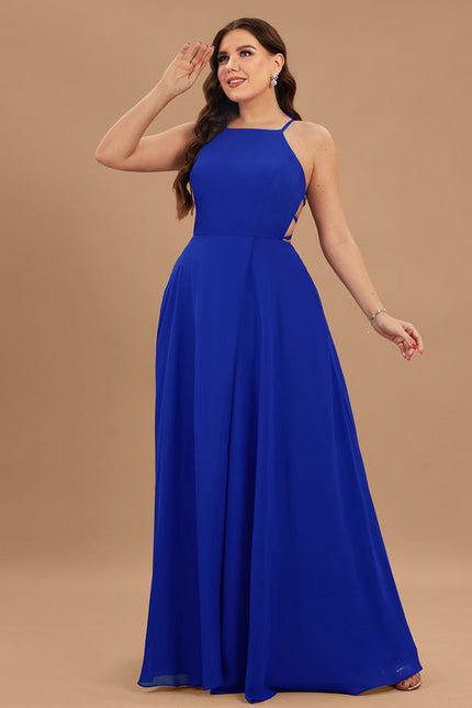 Robe Demoiselle D'Honneur Longue Beige Élégante - gallery 9