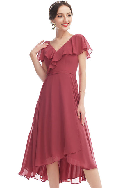 Robe Demoiselle D'Honneur Asymétrique Fluide - gallery 3