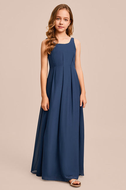 Robe Demoiselle D'Honneur Mousseline Ciel - gallery 3