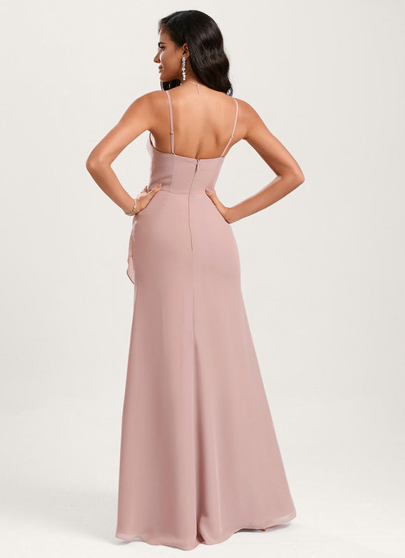 Robe Demoiselle D'Honneur Rose Drapée - gallery 4