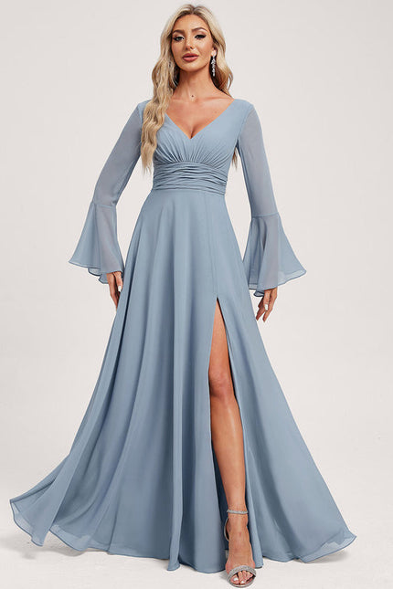 Robe Demoiselle D'Honneur Mousseline Beige - gallery 3