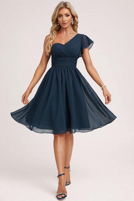 Robe Demoiselle D'Honneur Évasée Marine - gallery 1