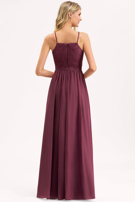 Robe Demoiselle D'Honneur Dentelle Bordeaux - gallery 3