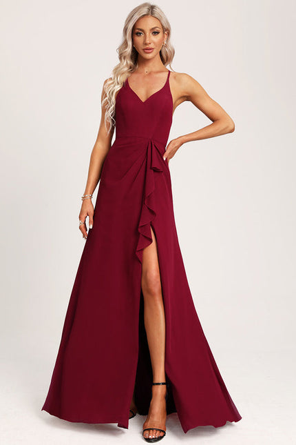 Robe Demoiselle D'Honneur Mousseline Beige