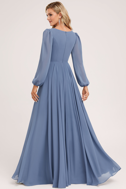 Robe Demoiselle D'Honneur Mousseline Beige - gallery 4