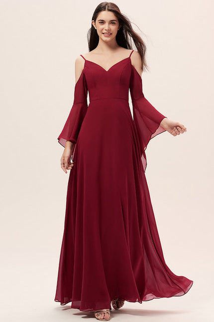 Robe Demoiselle D'Honneur Mousseline Beige