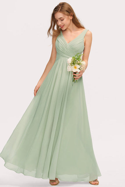 Robe Demoiselle D'Honneur À Volants Rose Pâle - gallery 4