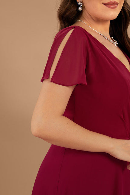 Robe Demoiselle D'Honneur Mousseline Beige - gallery 9