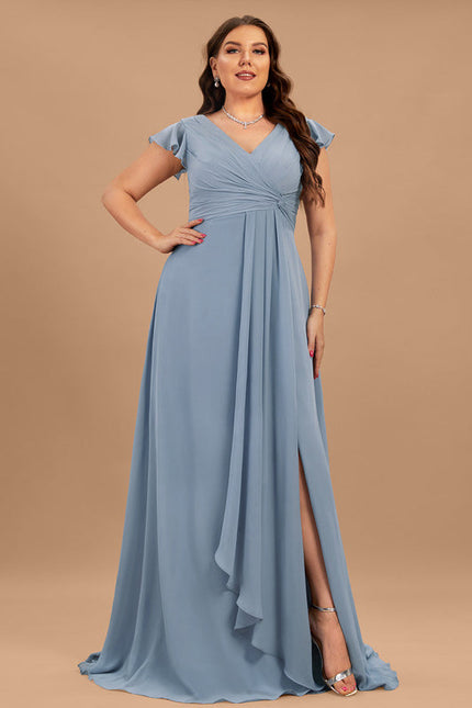 Robe Demoiselle D'Honneur À Volants Rose Pâle - gallery 7