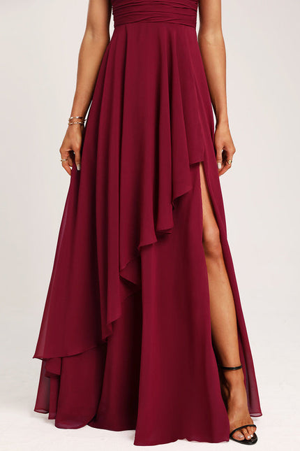 Robe Demoiselle D'Honneur À Volants Rose Pâle - gallery 1