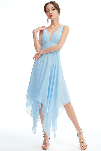 Robe Demoiselle D'Honneur Asymétrique Fluide - gallery 1