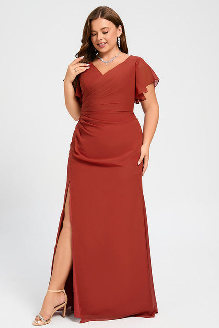 Robe Demoiselle D'Honneur À Volants Rose Pâle - gallery 7