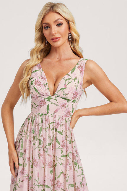 Robe Demoiselle D'Honneur Mousseline Beige - gallery 3