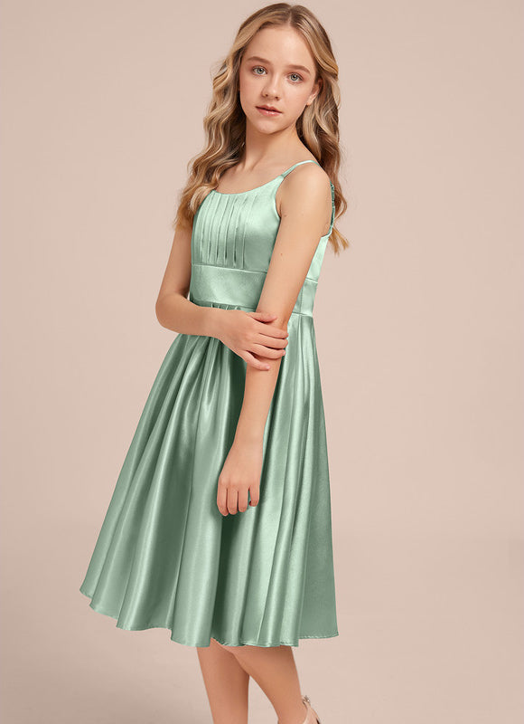 Robe Demoiselle D'Honneur Satin Vert Clair - gallery 2