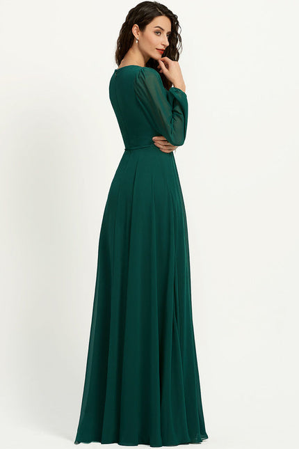 Robe Demoiselle D'Honneur Mousseline Beige - gallery 1