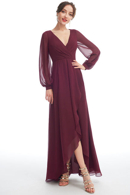 Robe Demoiselle D'Honneur Asymétrique Fluide