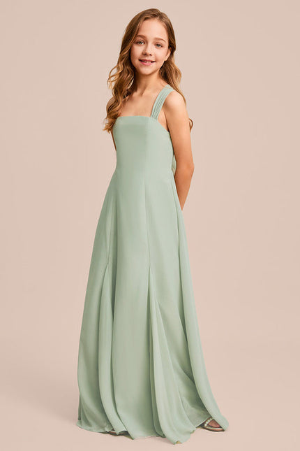 Robe Demoiselle D'Honneur Mousseline Ciel - gallery 1