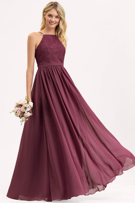 Robe Demoiselle D'Honneur Dentelle Bordeaux - gallery 4