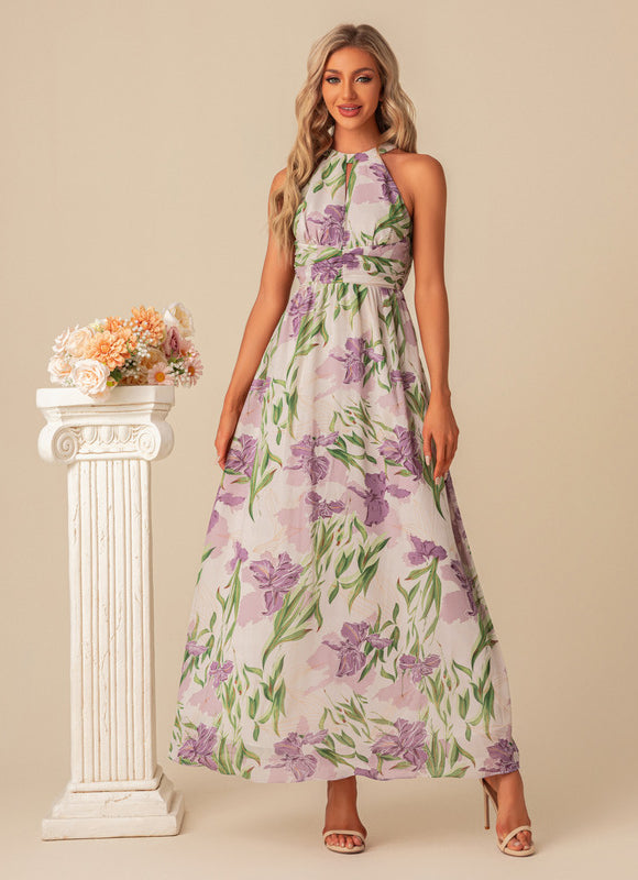 Robe Demoiselle D'Honneur Florale Légère - gallery 5