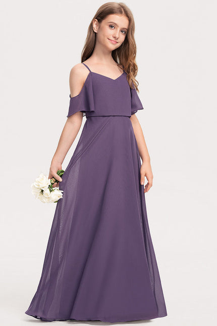 Robe Demoiselle D'Honneur Flottante Cerise - gallery 3