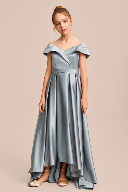 Robe Demoiselle D'Honneur Satinée Céleste - gallery 3