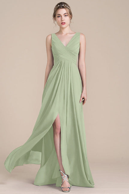 Robe Demoiselle D'Honneur À Volants Rose Pâle - gallery 1