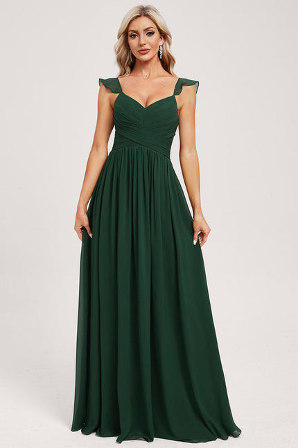 Robe Demoiselle D'Honneur À Volants Rose Pâle - gallery 2