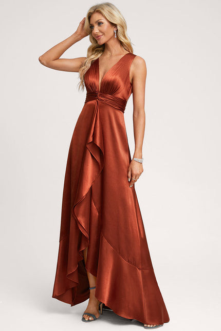 Robe Demoiselle D'Honneur En Satin - gallery 5