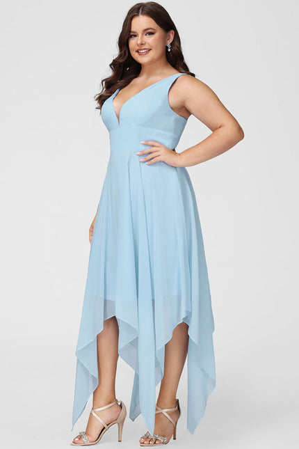 Robe Demoiselle D'Honneur Asymétrique Fluide - gallery 8