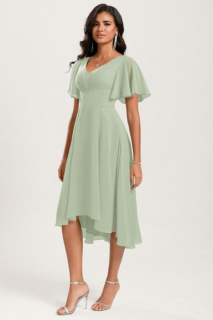 Robe Demoiselle D'Honneur Asymétrique Fluide - gallery 3