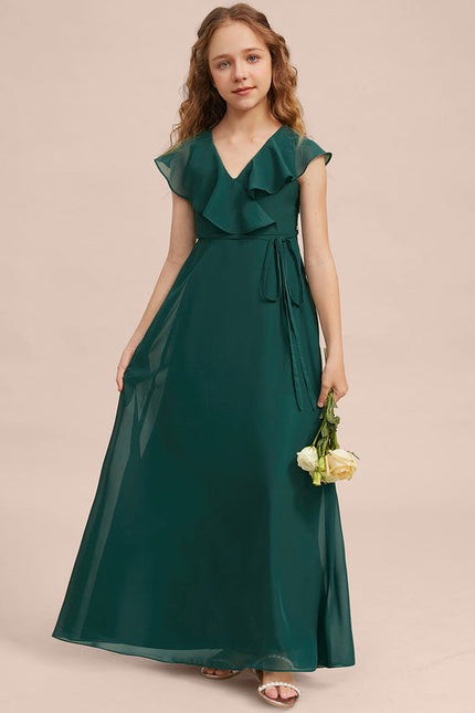 Robe Demoiselle D'Honneur Verte Éthérée - gallery 3