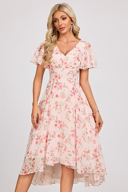 Robe Demoiselle D'Honneur Asymétrique Fluide - gallery 3