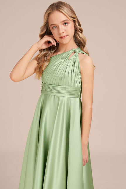 Robe Demoiselle D'Honneur Satinée Asymétrique Junior - gallery 2