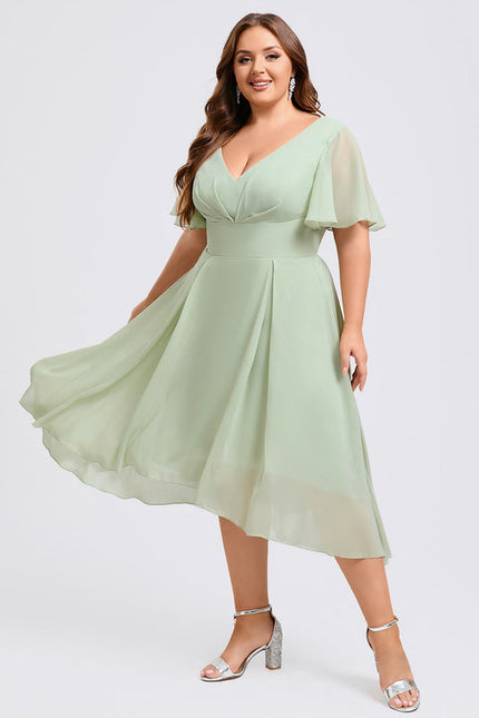 Robe Demoiselle D'Honneur Asymétrique Fluide - gallery 5