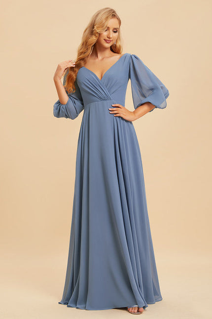 Robe Demoiselle D'Honneur À Volants Rose Pâle - gallery 4